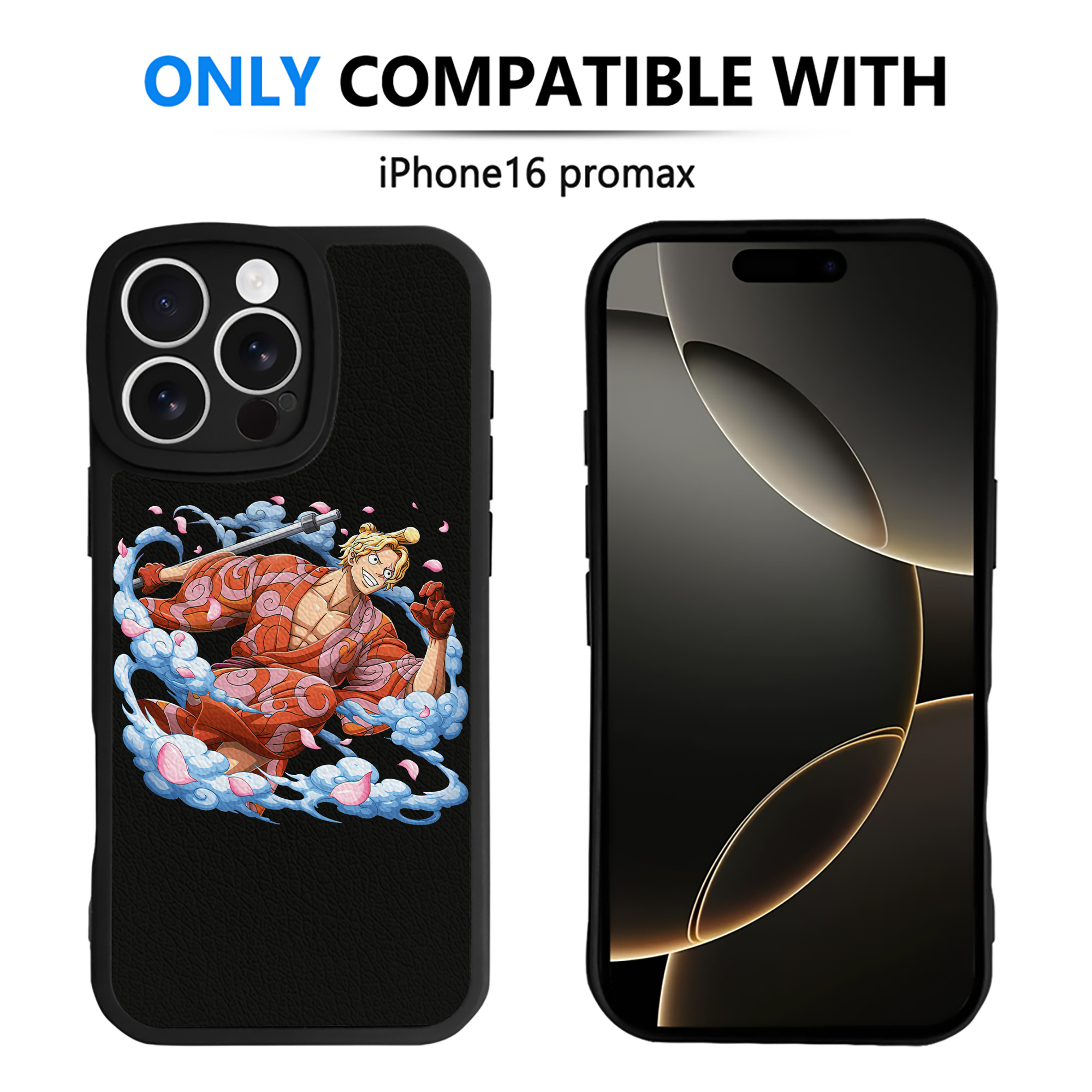 （画像用） ワンピース サンジ ONE PIECE Sanji 【iPhone 16シリーズ対応】シリコンスマホケース（レザー調） 材質：シリコン